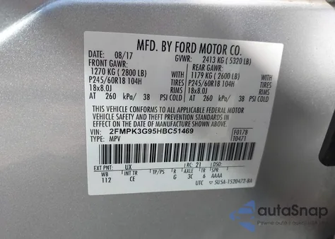 2017 Ford Edge Se from USA, damaged, VIN 2FMPK3G95HBC51469